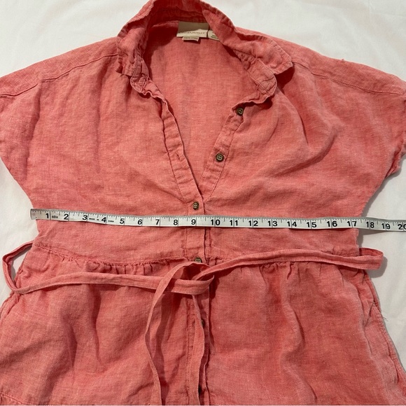 Cynthia Rowley Linen Shirt Dress Size XS Salmon pink - Picture 5 of 6